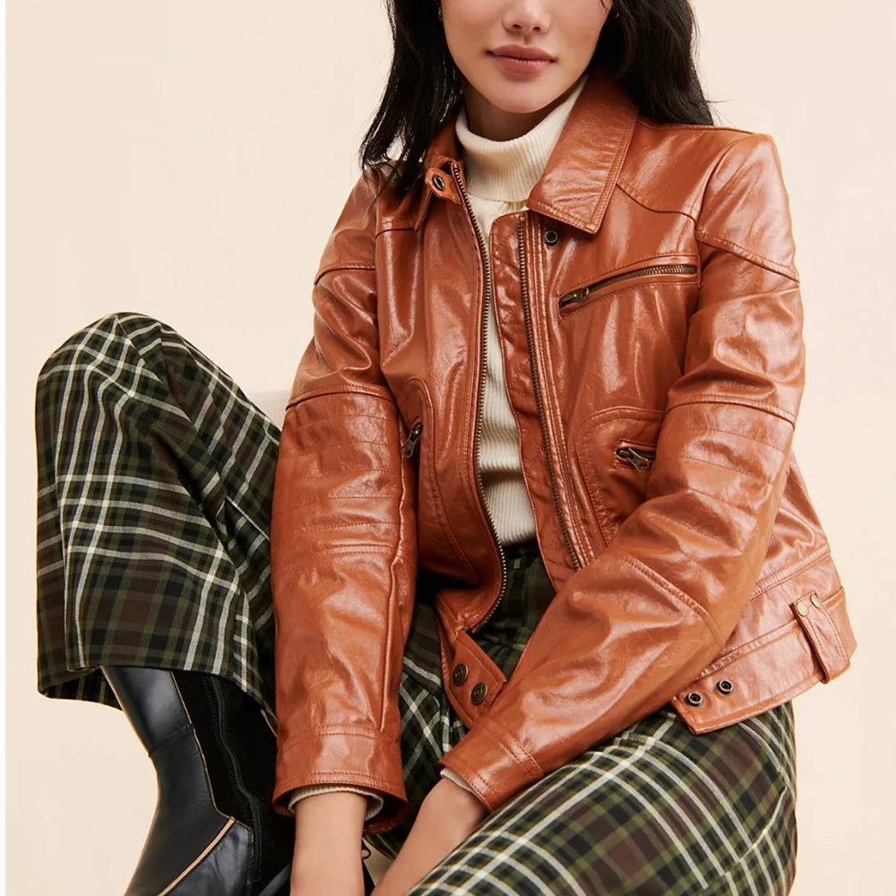Free People Josie Vegan Leather Jacket Size Large